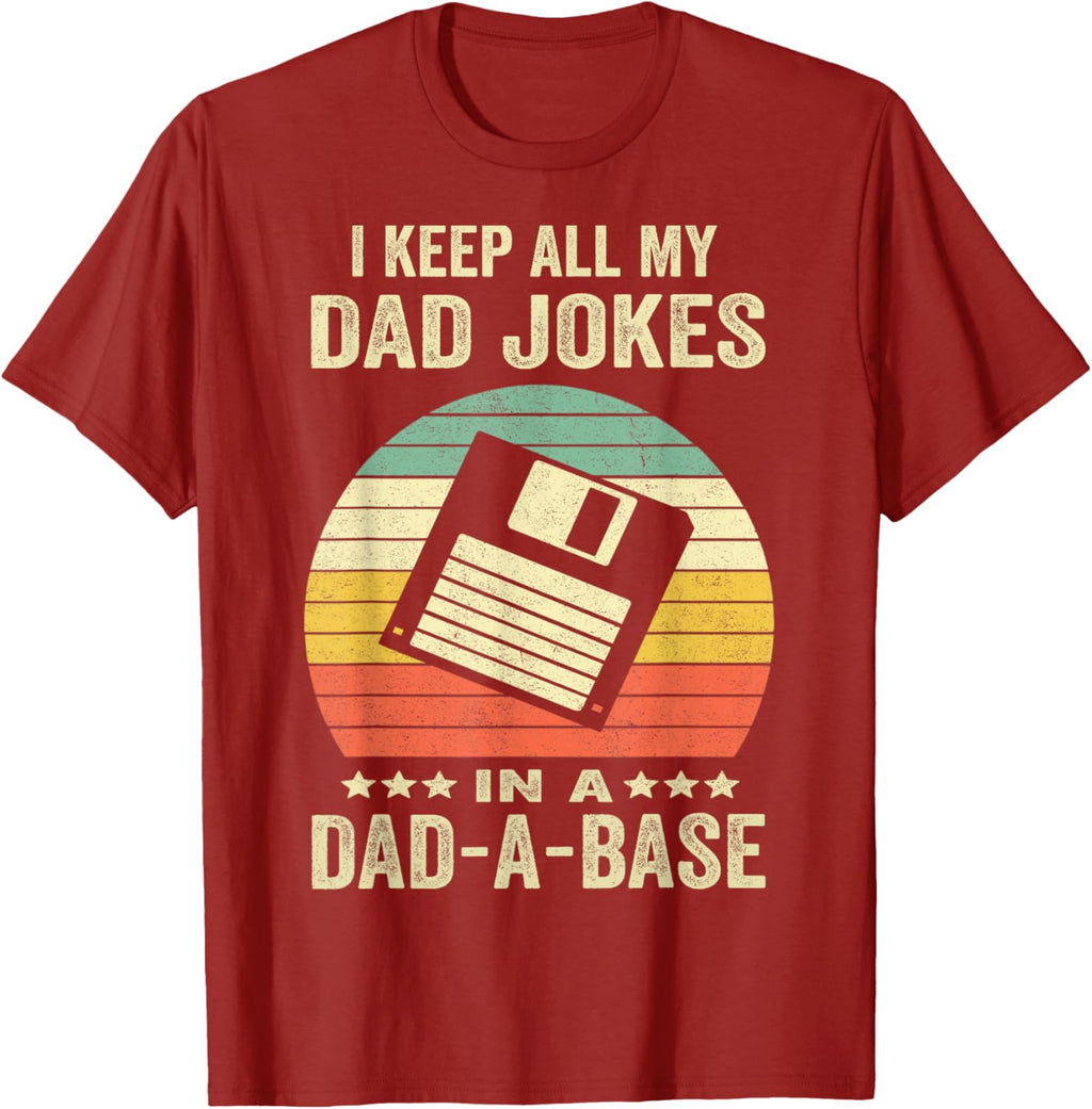 Mens Funny dad jokes in dad-a-base vintage for father's day