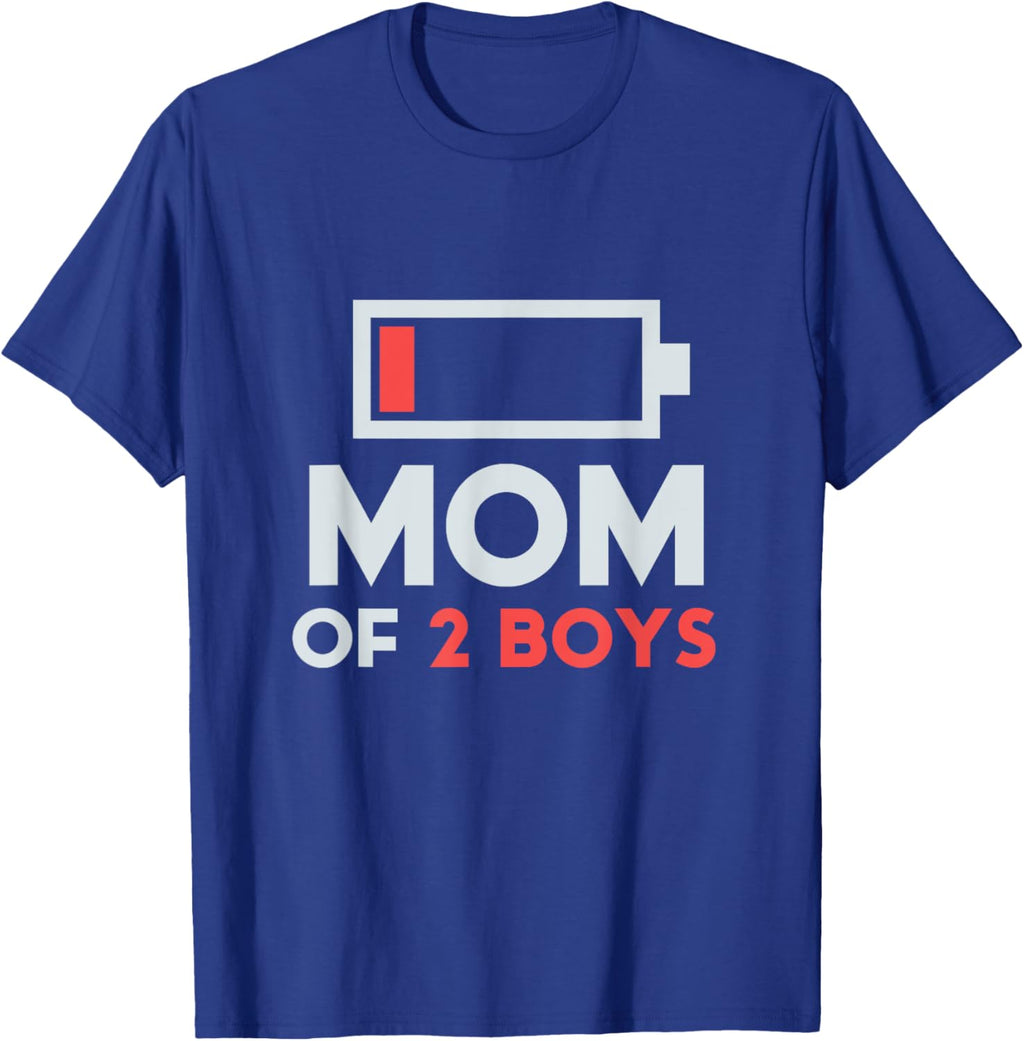 Mom of 2 Boys Gift from Son Mothers Day Birthday Women Mother Shirt