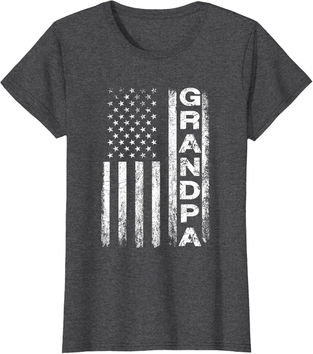 Grandpa Vintage American Flag Father's Day 4th of July Papa