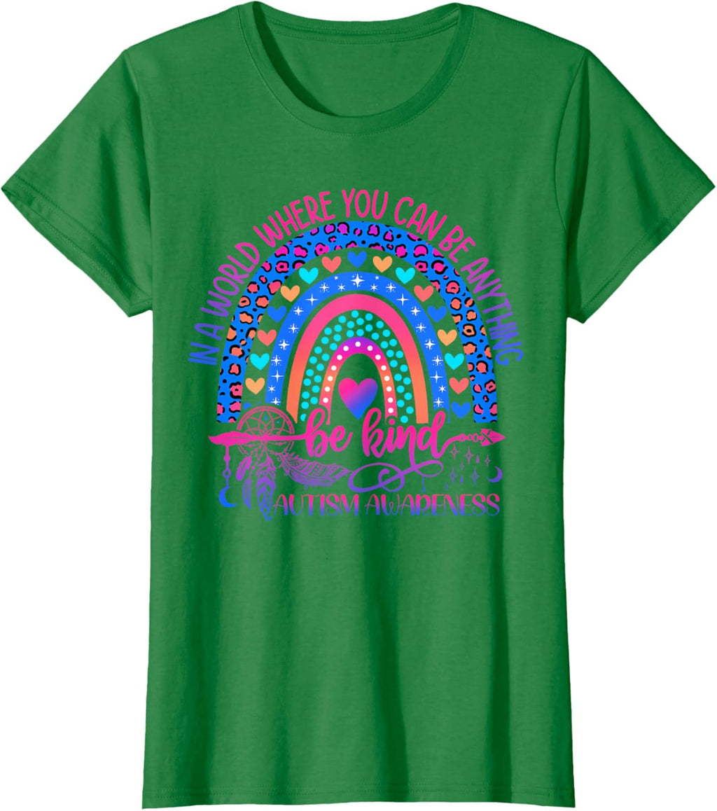 Autism Awareness Be Kind Leopard Rainbow Choose Kindness