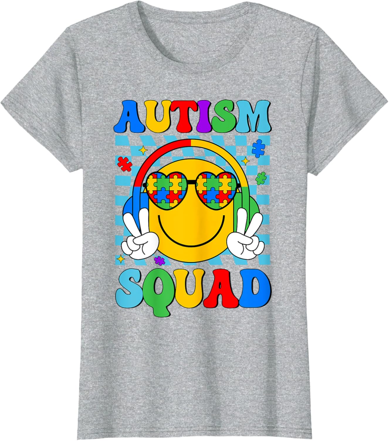 Autism Awareness Autism Squad Support Smile Face Women Men