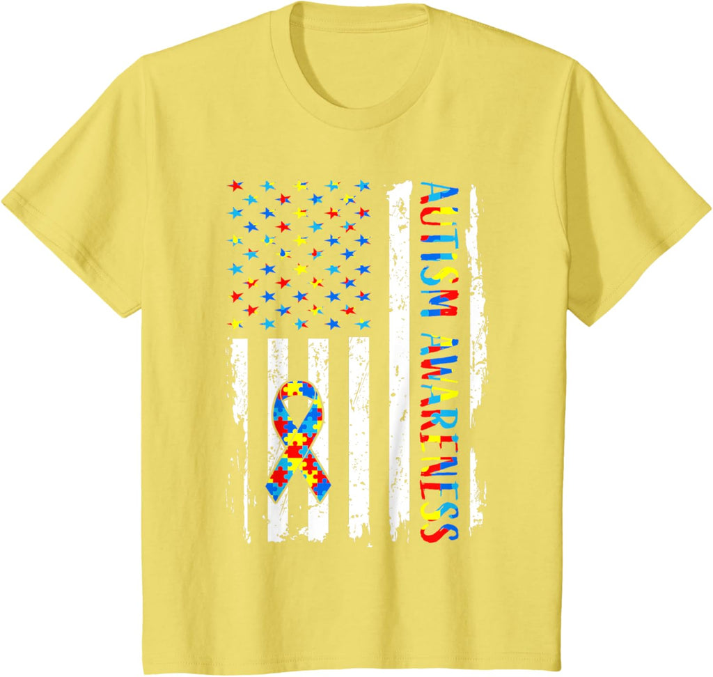 Autism Awareness Mom Dad USA flag Autistic Awareness Autism