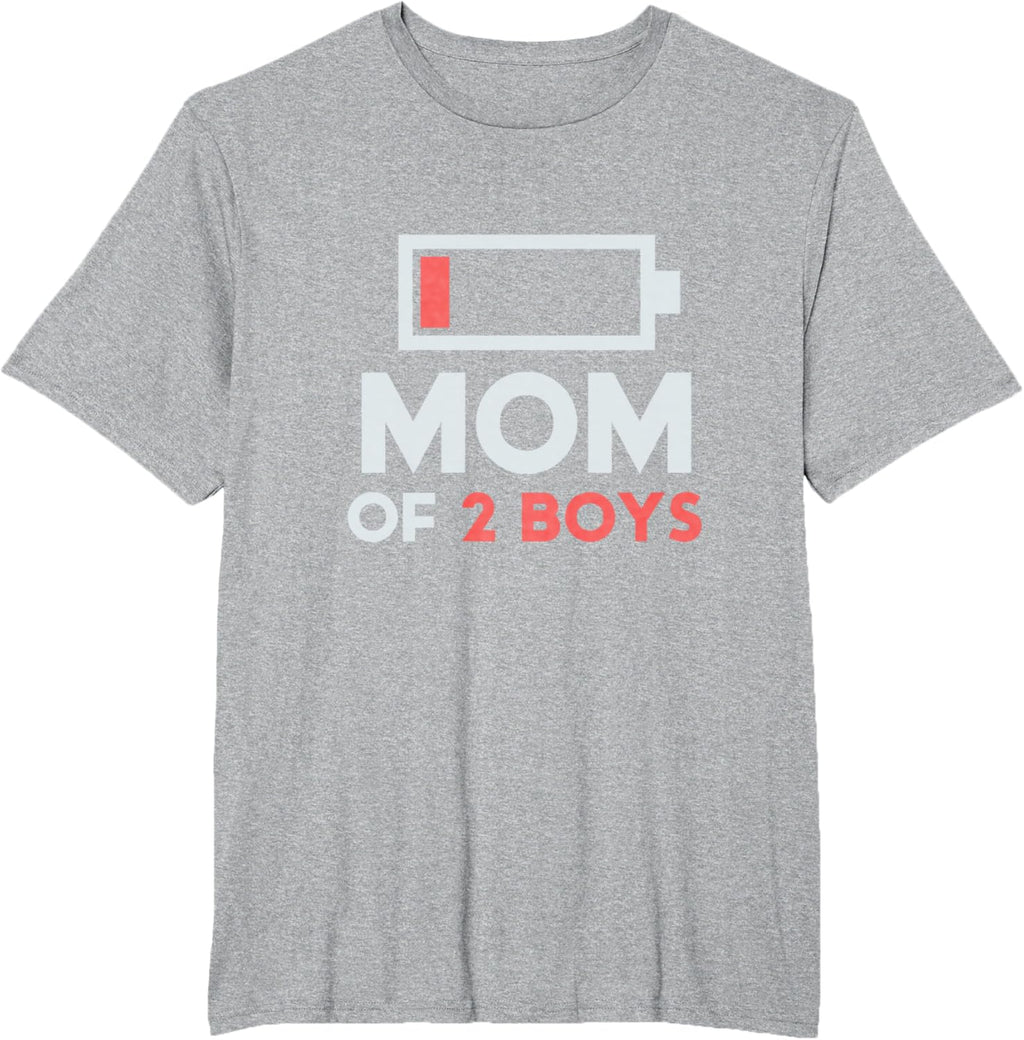 Mom of 2 Boys Gift from Son Mothers Day Birthday Women Mother Shirt